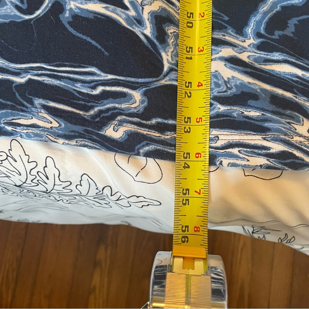 Chico’s Maxi Dress Empire Waist Blue White Wave Pattern - size L - NWOT - Picture 8 of 9